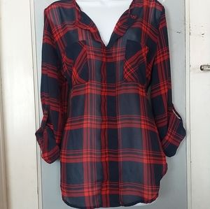 Charlotte Russe sheer 3/4 sleeve top, sz XL